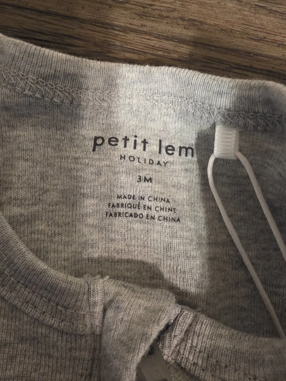 Petit Lem Santa Print Sleeper NWT 3M Heather Grey Christmas Baby Pajamas